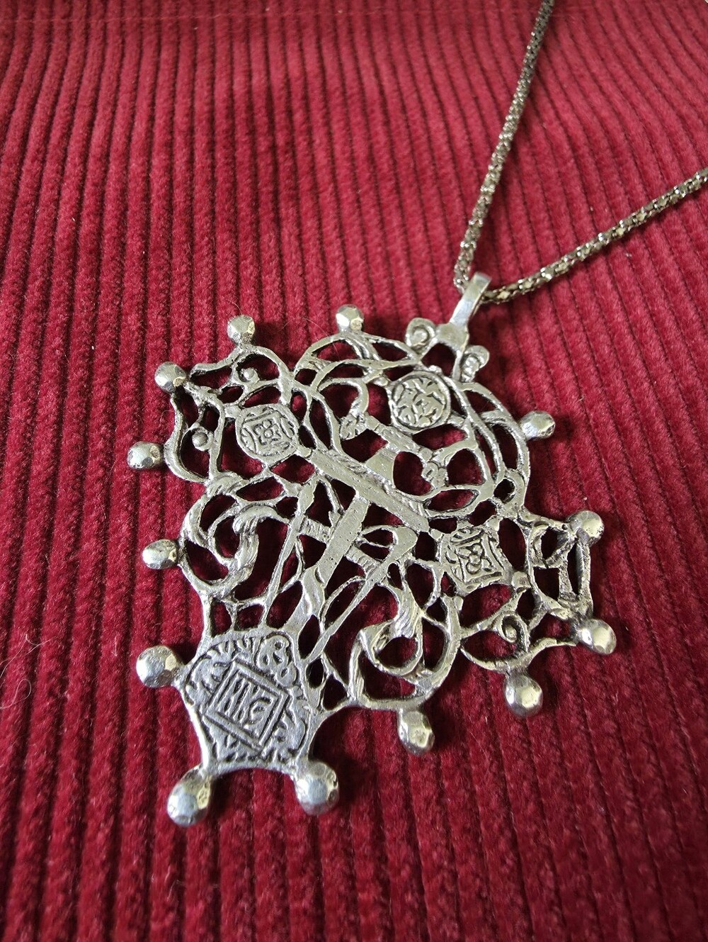 Antique 800 Silver Renaissance Revival Cross Pendant - Coppini / Made In Italy